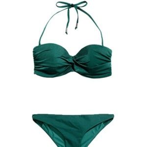 NWOT H&M Emerald Halter Bikini